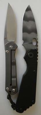 Couteau Strider SNG vs Small Sebeza