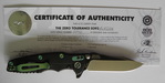 Couteau Zero Tolerance 0392BLKGRN Hinderer Factory Custom